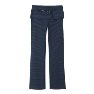 Pantalon femme automne 2025, nouveau, décontracté, respirant, fermeture éclair, motif à carreaux, ceinture, taille haute, devant plat, 100% polyester - Product Image 2
