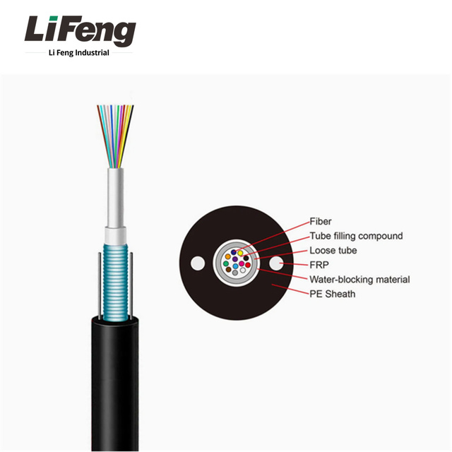 Outdoor LiFeng GYXTW Armored Optical Fiber Cable 4-48 Core Single Mode Aerial Installation -40~+70 Operating Temp