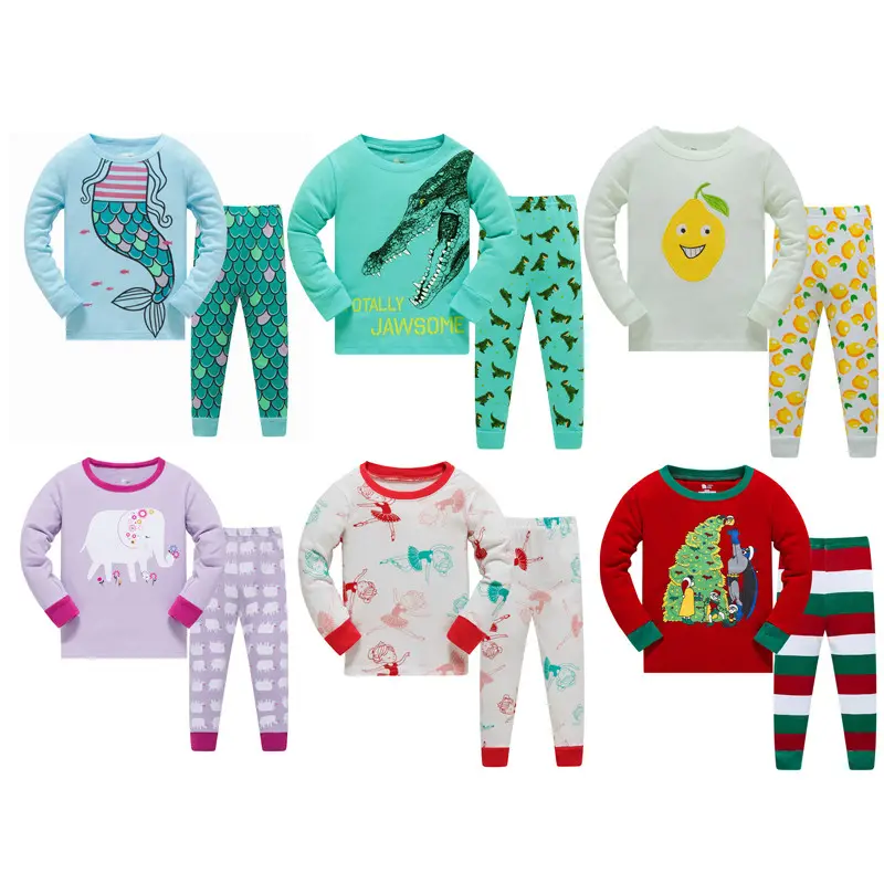 High quality cheap 100% cotton kids sleepwear kids pajamas pyjamas girls sleepwears