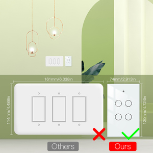 CE ROHS 1/<span class=keywords><strong>2</strong></span>/3/4แก๊ง EU บ้านอัตโนมัติอัจฉริยะ WIFI ZigBee Tuya ปุ่มกดขัดจังหวะไฟอัจฉริยะสวิตช์ไฟอัจฉริยะ - Product Image 3