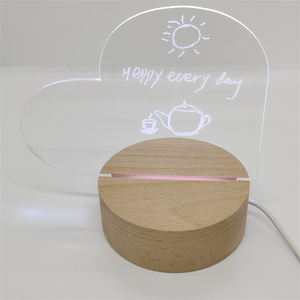 Đế Đèn Led <span class=keywords><strong>3d</strong></span> Đế Đèn Ngủ Màu Đỏ Giá Đỡ Biển Hiệu <span class=keywords><strong>Acrylic</strong></span> Đế Gỗ - Product Image 3