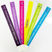 Pulseras Tyvek en blanco de 3/4 pulgadas, pulsera de papel impermeable imprimible de Color sólido con números de serie