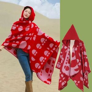 Hot Selling Front Open Winter Custom Mexican Wool <b>Poncho</b> Scarves Shawls for Women Long Outdoor Activities Blanket with Cape - Product Image 2