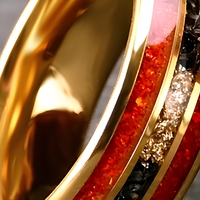 Bague opale en or 8mm 14k plaqué or pierre précieuse opale bague faite à la main cadeau pour l'amour bague de mode de luxe incrustation météorite et opale rouge
