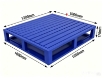 Palette en acier pour logistique d'entrepôt personnalisée, capacité de 1000 kg, palette métallique pour chariot élévateur