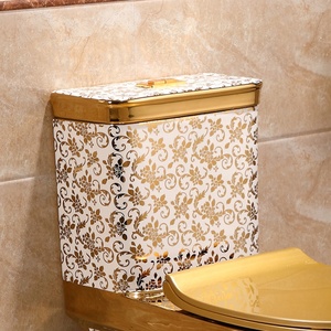 Phòng tắm đẹp màu đen và vàng một mảnh sang trọng bề mặt gốm sứ vệ sinh nhà vệ sinh <span class=keywords><strong>commode</strong></span> - Product Image 5