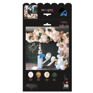 Kit d'arche de guirlande de ballons chromés dorés, blancs, élégants, en plastique, pour mariage, baby shower, fête d'anniversaire, décoration - Product Image 3