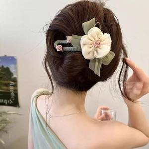 Nouvelle mode : Pince à cheveux coréenne rose douce avec nœud, pince bec de canard noire, barrettes pour franges et mèches rebelles, style jeune fille - Product Image 1