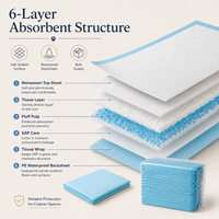 Tapis d'apprentissage jetables écologiques pour chiots, avec surface douce et respirante SAP, noyau super absorbant, anti-fuites, vente en gros