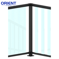 Balustrade en verre, garde-corps en verre trempé, verre feuilleté pour balcon, profilé en U en aluminium, balustrade extérieure, garde-corps de patio