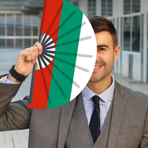 Abanicos Plegables de Bambú con la Bandera de Bulgaria al por Mayor, Abanico de Mano para Carnaval, Boda, Festival, Fiesta, Agencia de Viajes - Product Image 2