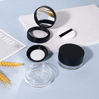 Prêt à expédier – Boîte d'échantillons de poudre libre 20g avec miroir et couvercle rabattable en maille élastique, emballage portable pour poudre fixante – En stock