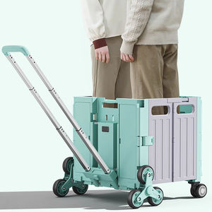 عربة تخزين للاستخدام المنزلي والخارجي، صناديق وأوعية تخزين، للتسوق والتسويق والتخييم، حاوية قابلة للطي، 4 أو 8 عجلات، أبيض وأخضر - Product Image 5