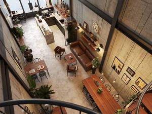 Diseño de Interiores de Cafetería de Estilo Industrial |   Muebles de Barra para Cafetería, Ecológicos, Duraderos y Personalizados |   Listo para publicar en Instagram - Product Image 4