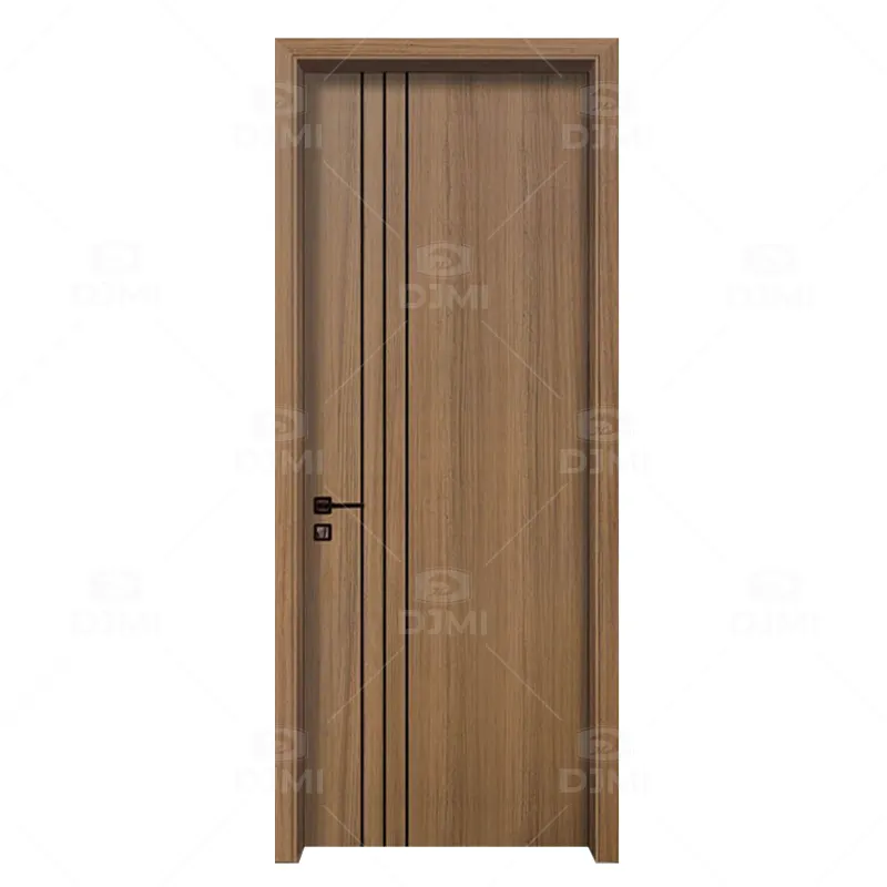 Desain Modern Murah Mewah terbaru desain sederhana kayu PVC MDF interior kayu papan pintu untuk apartemen, rumah