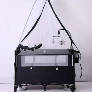 Berceau de chevet pliable au design moderne avec auvent en acier à mailles, nouvelle table à couches pour le <span class=keywords><strong>parc</strong></span>, l'hôpital, l'école, la salle à manger et le salon. - Product Image 2