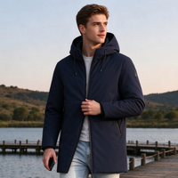 Veste Rembourrée Homme Capuche Polyester Coupe-Vent Hiver Logo Personnalisé