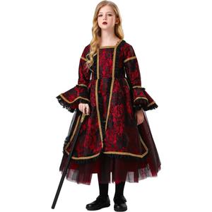 Disfraz <span class=keywords><strong>de</strong></span> Vampiresa Borgoña para Mujer Adulta - Poliéster, Fantasía Europea/Americana, Halloween, Juegos/Cosplay, Fiestas, Club - Product Image 3