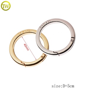 Phụ kiện kim loại khóa cài quần áo có thể giặt được, khắc logo tùy chỉnh, vòng hàn mở, khóa tròn hợp kim kim loại dành cho túi xách - Product Image 2