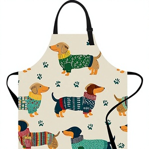 Delantal de Cocina y Repostería sin Mangas de Poliéster Tejido Estampado de Alta Calidad al por Mayor para Mujer y Hombre, 2 Bolsillos, 32x28 Pulgadas - Product Image 4