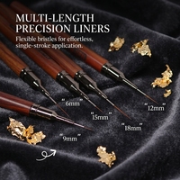 Kit de pinceaux pour nail art personnalisés en gros avec logo, ensemble de stylos liner en gel en bois de 6 mm, outils de manucure OEM/ODM