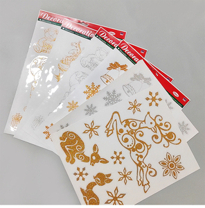 Tùy Chỉnh 17 Thiết Kế Giáng Sinh Long Lanh Lụa Màn Hình In Ấn Tĩnh <span class=keywords><strong>Cling</strong></span> Dán Cửa Sổ Cho Kỳ Nghỉ Thủy Tinh Trang Trí - Product Image 6