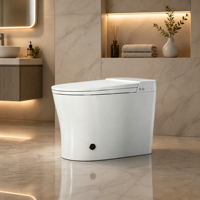 Cuvette de toilette allongée intelligente avec revêtement antibactérien, siège chauffant télécommandé et siphon en S