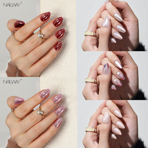 Nailway Moyen Amande Brillant Métallique Brillant <span class=keywords><strong>Faux</strong></span> Ongles Glacé <span class=keywords><strong>Faux</strong></span> Ongles Chrome Gel Press On Nails - Product Image 6