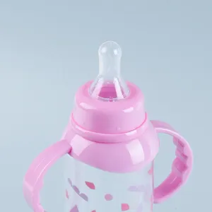 Wholesale Custom High Quality Nipples Bottle 250ml 8oz Baby Milk Water Feeding Newborn Baby PP Feeding Bottle With Handle