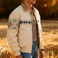 Nouvelle veste bomber rétro streetwear transfrontalière Europe/Amérique automne/hiver 2026 pour homme, en polyester, avec fermeture éclair et motif cœur, style décontracté et tendance