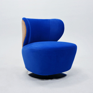 Fauteuil pivotant en velours, style nordique moderne, luxe léger, pour salon de villa, mobilier de maison - Product Image 1