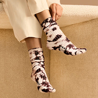 Chaussettes en bambou personnalisées, absorbantes, respirantes, tie-dye, chaussettes de sport pour femmes, chaussettes décontractées tie-dye