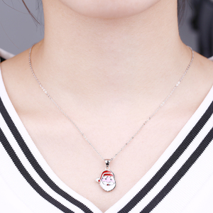 Yh Jewellery 925 Silver Jewelry Custom Bijoux En <strong>Argent</strong> 925 Pur Christmas Snowman Necklace For Women Kids - Product Image 2