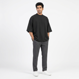 T-shirt ample et classique en coton épais 100 % pur, avec épaules tombantes, personnalisable avec logo, pour homme – Vêtements décontractés en gros - Product Image 1
