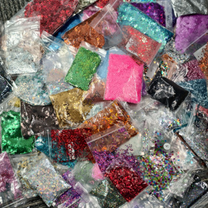 Holographic Chunky <strong>Glitter</strong> Random 35 to 40 Colors Sample White <strong>Red</strong> Silver Black <strong>Glitter</strong> for Tumbler Festival Decor Stock in USA - Product Image 1