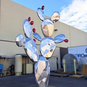 Sculpture en acier inoxydable pour décoration extérieure Vincentaa, nouveau design, sculpture de <span class=keywords><strong>cactus</strong></span> pour extérieur - Product Image 2