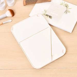 Desktop Makeup <b>Mirror</b> Square <b>Plastic</b> Frame Silver Lens Foldable Portable One Way <b>Mirror</b> For Vanity Use - Product Image 3