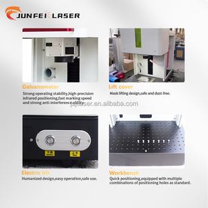 Junfei เครื่องแกะสลักเครื่องหมายเลเซอร์แบบล้อมรอบ Mopa MAX Raycus JPT แหล่งเลเซอร์สำหรับทำเครื่องหมาย3D โลหะแก้วซิลิโคน DXF - Product Image 4