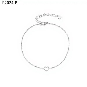 เอมี่ เอมี่สร้อยข้อมือแฟชั่น P2024 โซ่ชุบเงินรูปหัวใจของขวัญเครื่องประดับคลาสสิกสำหรับผู้หญิง - Product Image 1