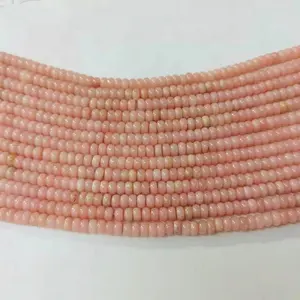 도매 자연 부드러운 매력 보석 고품질 핑크 오팔 Rondelle 보석 만들기에 대 한 느슨한 돌 구슬