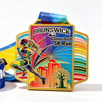 Médaille de course de marathon personnalisée, frappée à l'emporte-pièce, émaillée, en métal, trophée de récompense athlétique, souvenir, prix du finisseur