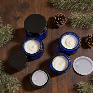 Vente en gros de pots en verre à large ouverture de 20g, 30g, 50g avec couvercle en plastique pour crème cosmétique, pots en verre vides pour soins de la peau, pots pour gommage corporel - Product Image 6
