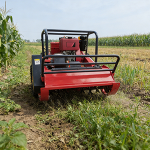 Tondeuse à gazon industrielle sans fil télécommandée, à essence 4 temps, largeur de coupe 800 mm, chenilles tout-terrain, levage hydraulique - Product Image 5