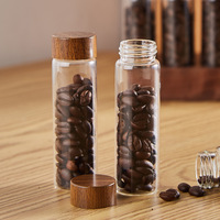 Kaffeebohnen ausgabe Reagenzglas Glas Walnuss Display Rack Set