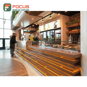 Vitrina de Café de Gran Formato con Frente de Vidrio y Madera, Zona de Exhibición de Accesorios, Vitrina de Café para Tienda - Product Image 3