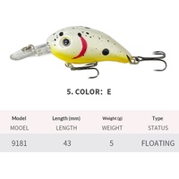 Leurre Crankbait 5g 43mm Shad pour la pêche au bar, leurre artificiel en plastique dur