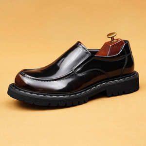 British Casual Luxury Handcrafted Men's Oxford Leather <b>Waterproof</b> Evergreen Formal Slip-On <b>Shoes</b> Cushioning for Wedding - Product Image 1