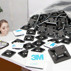 Nylon nhà máy Zip Tie gắn kết tự dính Cáp Tie Neo với vít lỗ cáp gắn cơ sở chủ hình vuông - Product Image 3