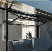 Fenêtre pliante verticale moderne en aluminium de style américain pour café, design haut et bas, pour salon de thé, avec cadre en alliage d'aluminium