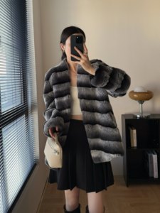 Loose Korean Striped Thick <strong>Fur</strong> Coat Full Leather <strong>Beaver</strong> Real Rex Rabbit <strong>Fur</strong> Coat for Women, - Product Image 5